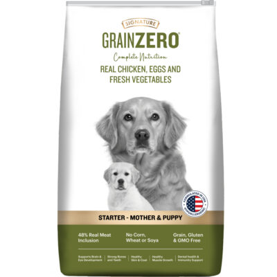 Signature Grain Zero Real Chicken, Egg and Vegetables Mother and Puppy Starter Dog Dry Food