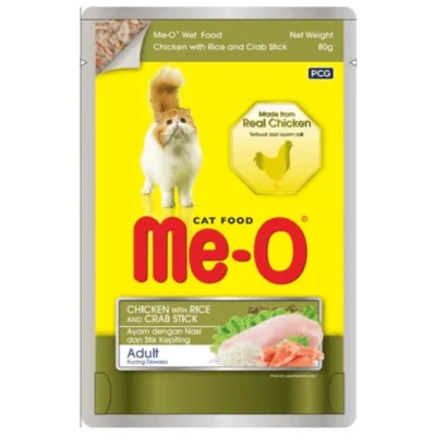 Me-O Chicken with Rice and Crab Stick Adult Cat Wet Food